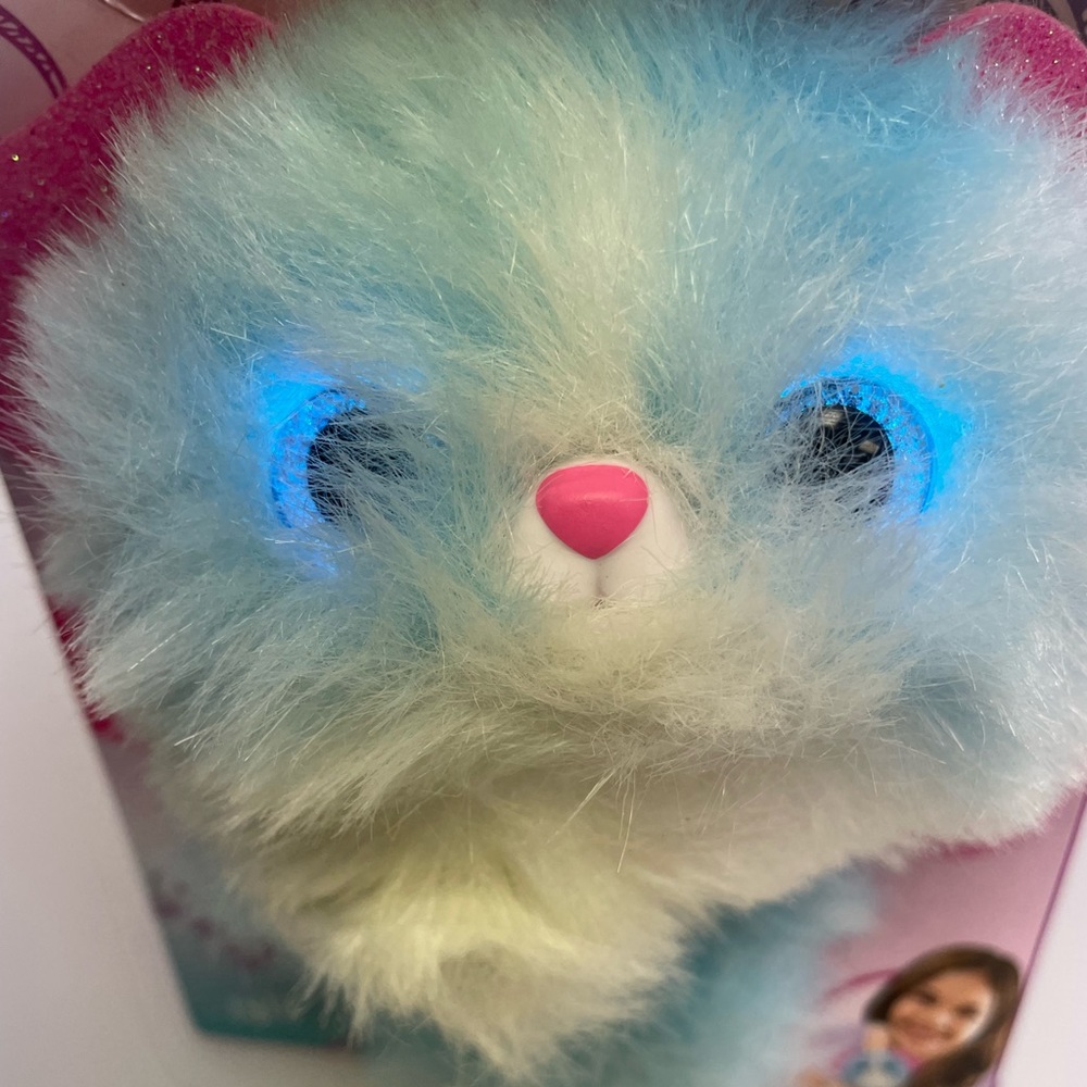 Pomsies light up blue plush wrap around toy cat